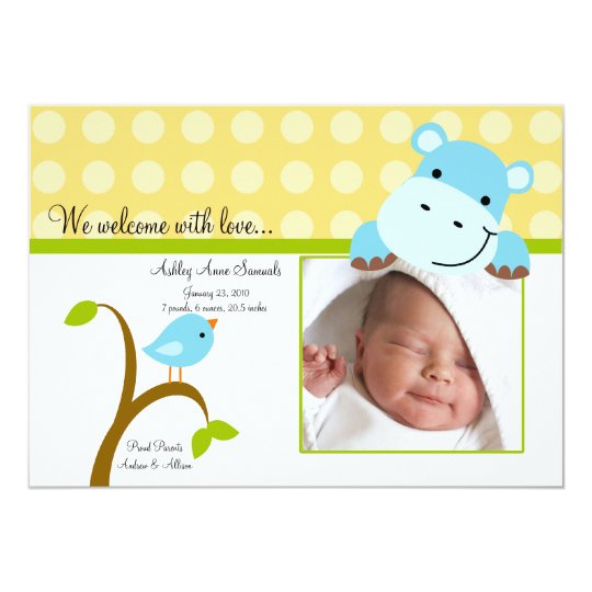 Faire-part de naissance mignon de PHOTO de bébé