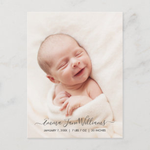 Faire-part de naissance mignon et élégant en photo