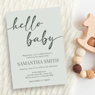 Faire-part de naissance minimaliste Hello Baby