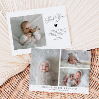 Faire-part de naissance minimaliste multiphoto