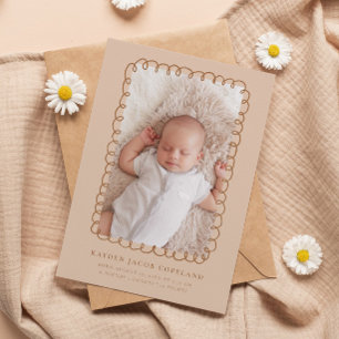 Faire-part de naissance Mocha Doodle Frame