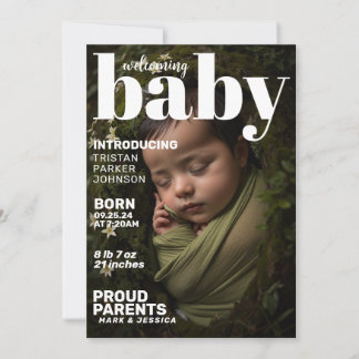 Faire-part de naissance moderne Baby Magazine