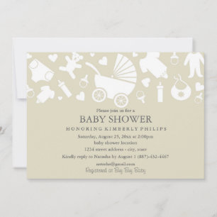 Faire-part de naissance moderne beige