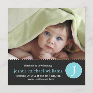 Faire-part de naissance monogramme