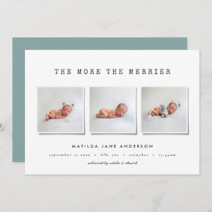 Faire-part de naissance multi-photo simple