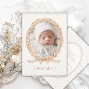 Faire-part de naissance neutre Vintage Grapevine