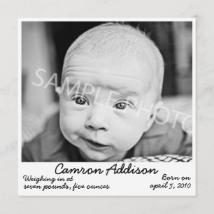 Faire-part de naissance noir