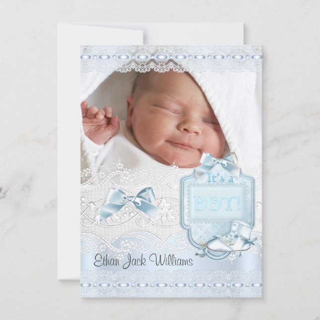 Faire-part de naissance Nouveau bébé garçon Photo  (Devant)