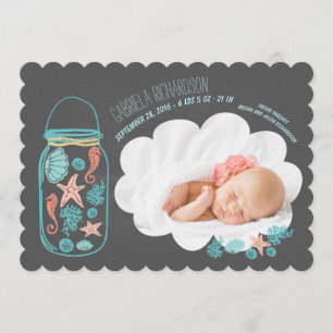 Faire-part de naissance nouveau-né nautique de