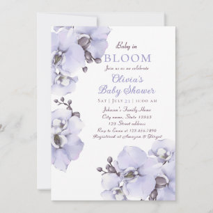 Faire-part de naissance Orchidée Lavande Élégant