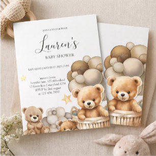 Faire-part de naissance ours en peluche neutre