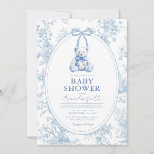 Faire-part de naissance ours Toile Bleue pour Baby