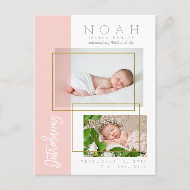 FAIRE-PART DE NAISSANCE PANNEAUX DE COULEUR (Devant)