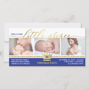 Faire-part de naissance, Petit Prince, Faux Gold F