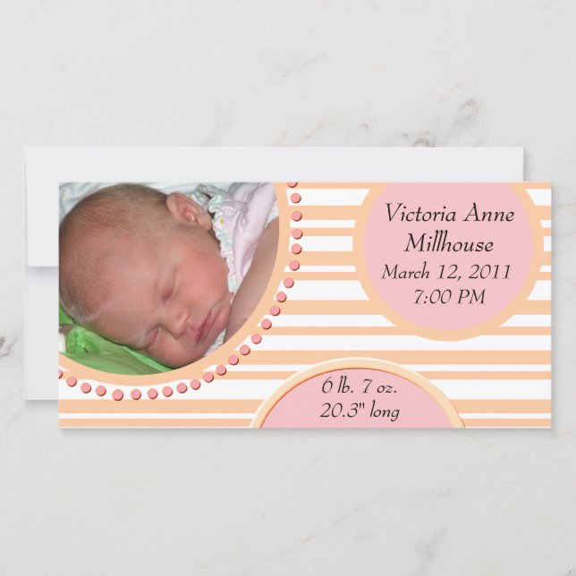 Faire-part de naissance photo (Devant)