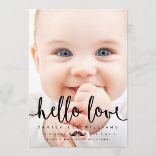 FAIRE-PART DE NAISSANCE PHOTO Baby Boy Script mo