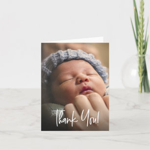Faire-part de naissance photo baby shower Merci