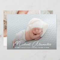 Faire-part de naissance photo bébé garçon moderne