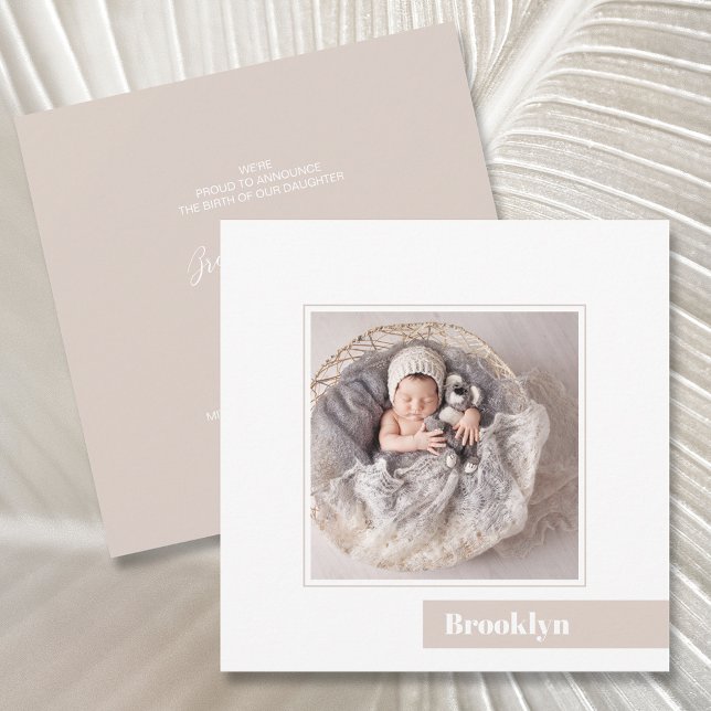 Faire-part de naissance photo bébé minime simple (Créateur téléchargé)