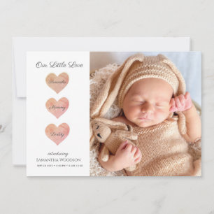 Faire-part de naissance photo bébé moderne