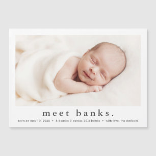 Faire-part de naissance photo bébé moderne de type