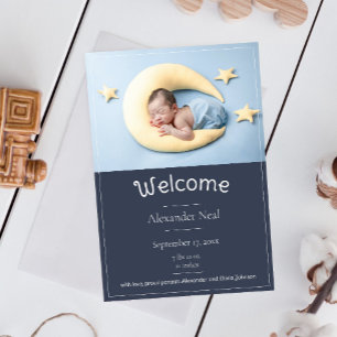 Faire-part de naissance photo Blue Modern