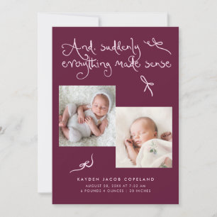 Faire-part de naissance Photo Canneberge Doodles M