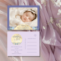 Faire-part de naissance photo couleur violet de la