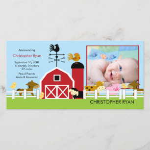 Faire-part de naissance PHOTO D'Animaux Agricoles