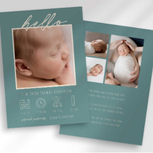 Faire-Part de Naissance Photo de Bébé avec Texte M