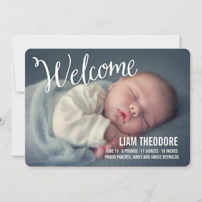 Faire-part de naissance photo de bienvenue (Devant)