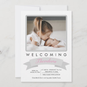 Faire-part de naissance photo de bienvenue