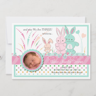 Faire-part de naissance photo de la famille Bunny