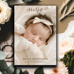 Faire-part de naissance photo de la fille de nouve