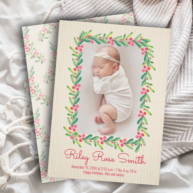 Faire-part de naissance photo de Noël de la couron (Créateur téléchargé)