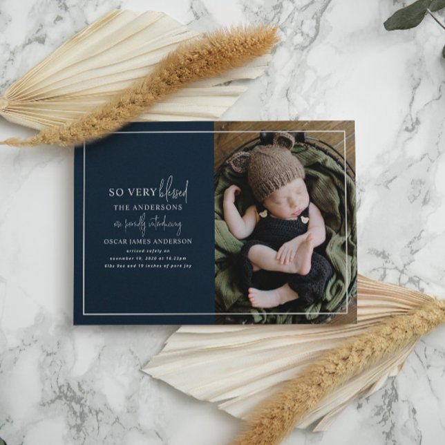 Faire-part de naissance photo de Noël minime (Créateur téléchargé)