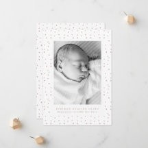 Faire-part de naissance photo de nouveau-né confet