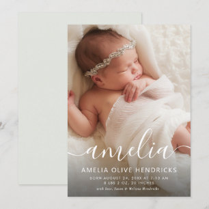 Faire-part de naissance photo de script de signatu
