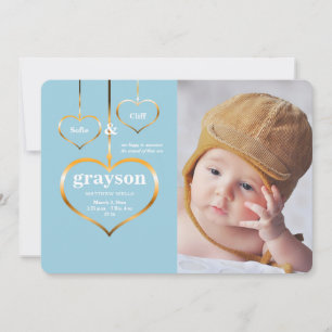 Faire-part de naissance photo de Three Hearts