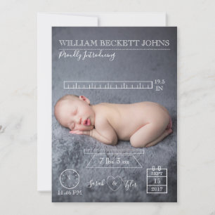 Faire-part de naissance photo des statistiques de