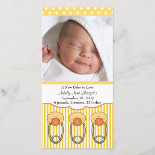 Faire-part de naissance PHOTO Duck Diaper Pins