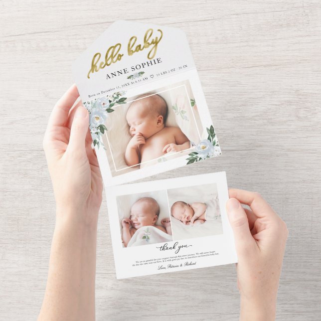 Faire-part de naissance photo et Carte de remercie (Déchirure)