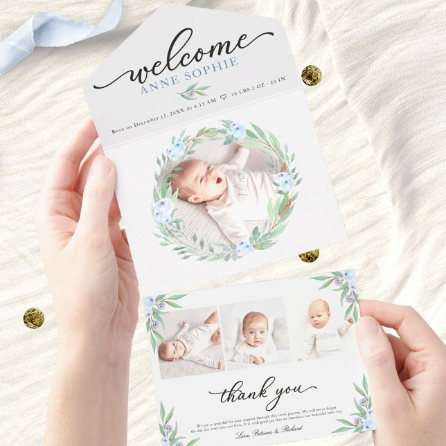 Faire-part de naissance photo et Carte de remercie (Créateur téléchargé)