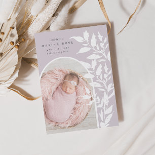 Faire-part de naissance photo Feuilles délicates