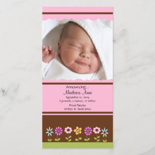 Faire-part de naissance PHOTO Flower Baby Girl