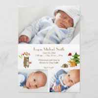 Faire-part de naissance photo Forest Pals