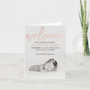 faire-part de naissance photo Gold Foil Rose "Bien