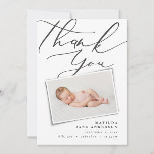faire-part de naissance photo Merci moderne