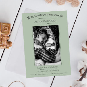 Faire-part de naissance photo minimaliste Sage Gre