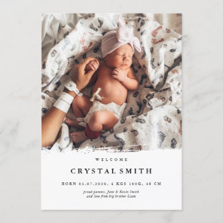Faire-part de naissance photo moderne | carte phot